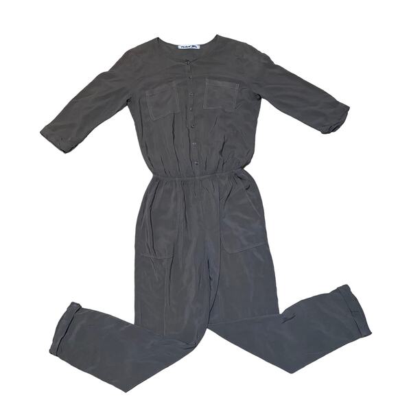 Michael Stars Utility Green Romper Jumpsuit Button Up with chest pockets small - Picture 4 of 12